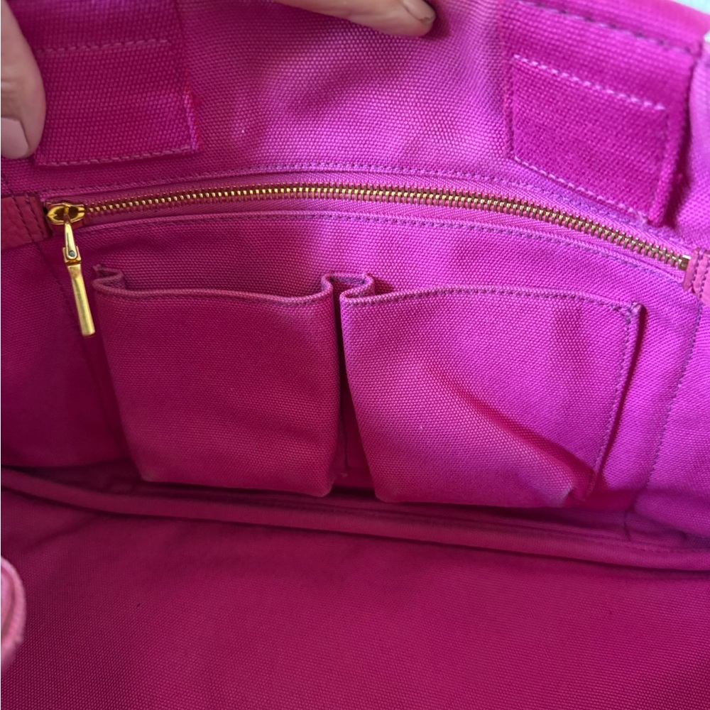 💯 AUTHENTIC PRADA CANAPA Fuchsia Hot Pink Tote Bag. Extra Large - Picture 15 of 16